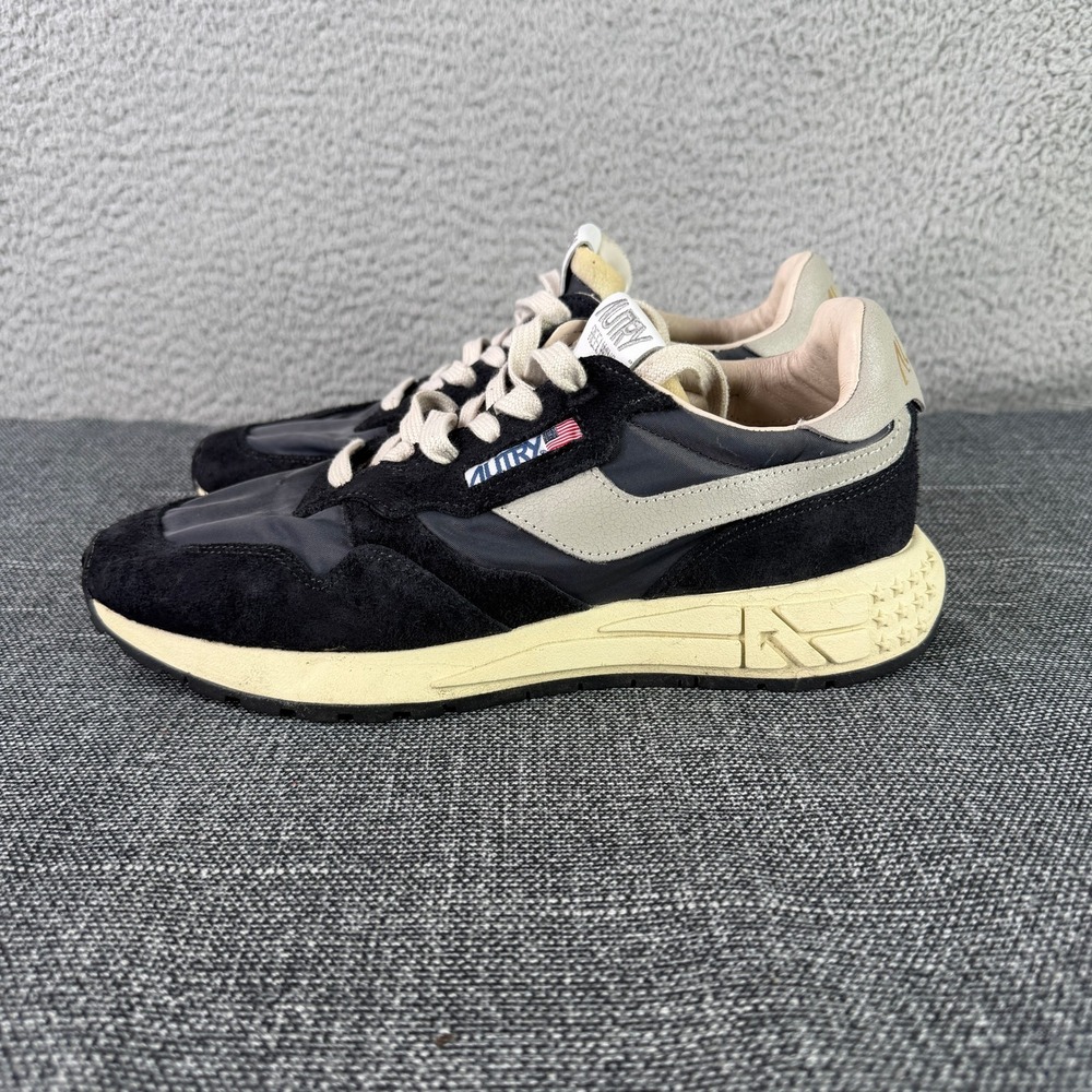 Autry Reelwind Sneakers Mens 40 Black Suede Nylon‎ Low Top Running Shoes RWLM